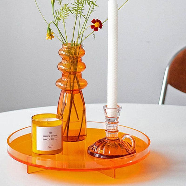 round acylic yellow tray