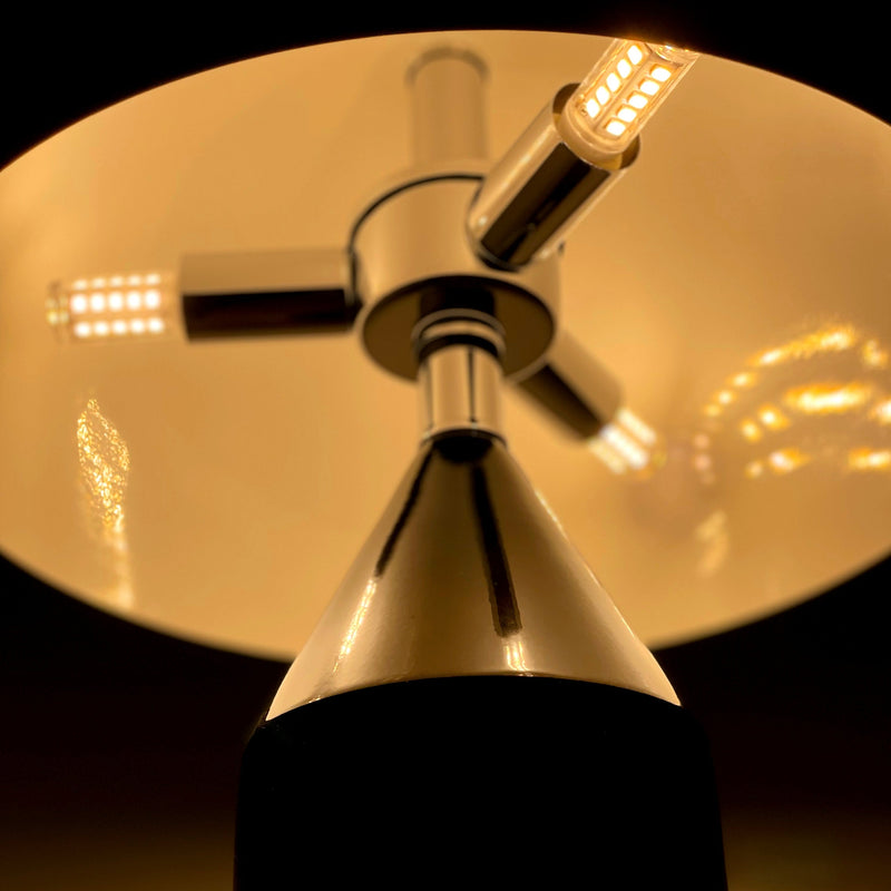 Vico Maggisttreti Gold Tone Metal Table Lamp for Retro Modern Office Home Decor Black Lacquered Mushroom Lamp