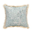 Vintage Blue Texture Pillow Cover with Tassles-Letifly Lights and Decor