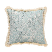 Vintage Blue Texture Pillow Cover with Tassles-Letifly Lights and Decor