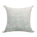 Vintage Blue Texture Pillow Cover with Tassles-Letifly Lights and Decor