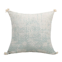 Vintage Blue Texture Pillow Cover with Tassles-Letifly Lights and Decor