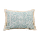 Vintage Blue Texture Pillow Cover with Tassles-Letifly Lights and Decor
