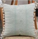 Vintage Blue Texture Pillow Cover with Tassles-Letifly Lights and Decor