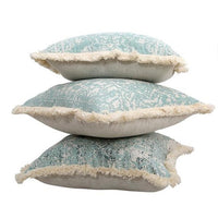Vintage Blue Texture Pillow Cover with Tassles-Letifly Lights and Decor