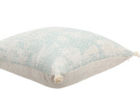 Vintage Blue Texture Pillow Cover with Tassles-Letifly Lights and Decor