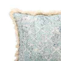 Vintage Blue Texture Pillow Cover with Tassles-Letifly Lights and Decor