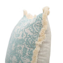 Vintage Blue Texture Pillow Cover with Tassles-Letifly Lights and Decor