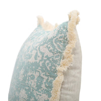 Vintage Blue Texture Pillow Cover with Tassles-Letifly Lights and Decor