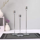  metal Alloy material with glossy finish grey candle holder