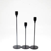  metal Alloy material with glossy finish black candle holder