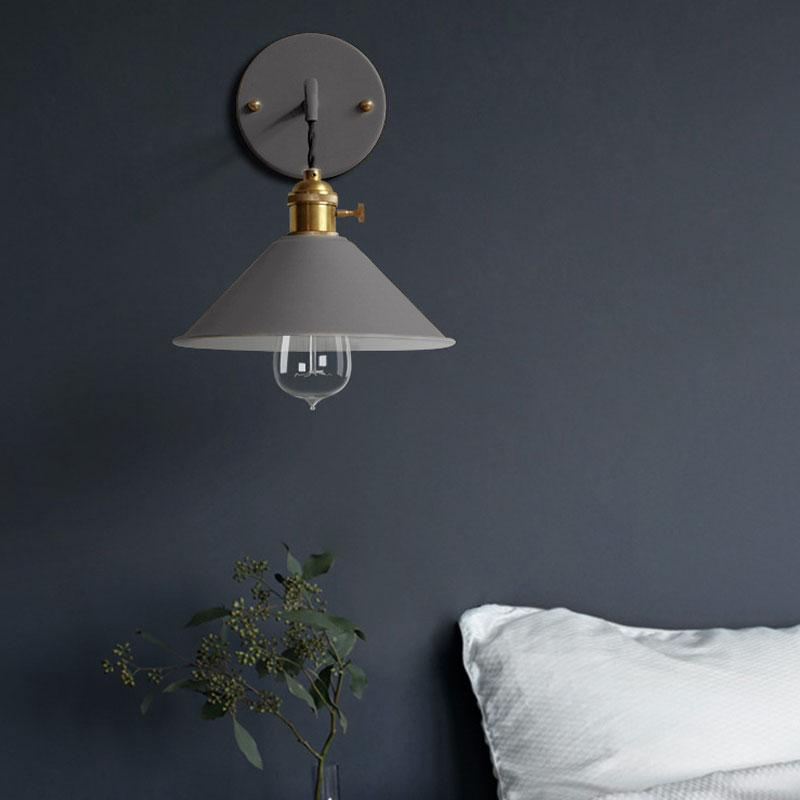 Vintage Farmhouse Colored Metal Wall Lamp