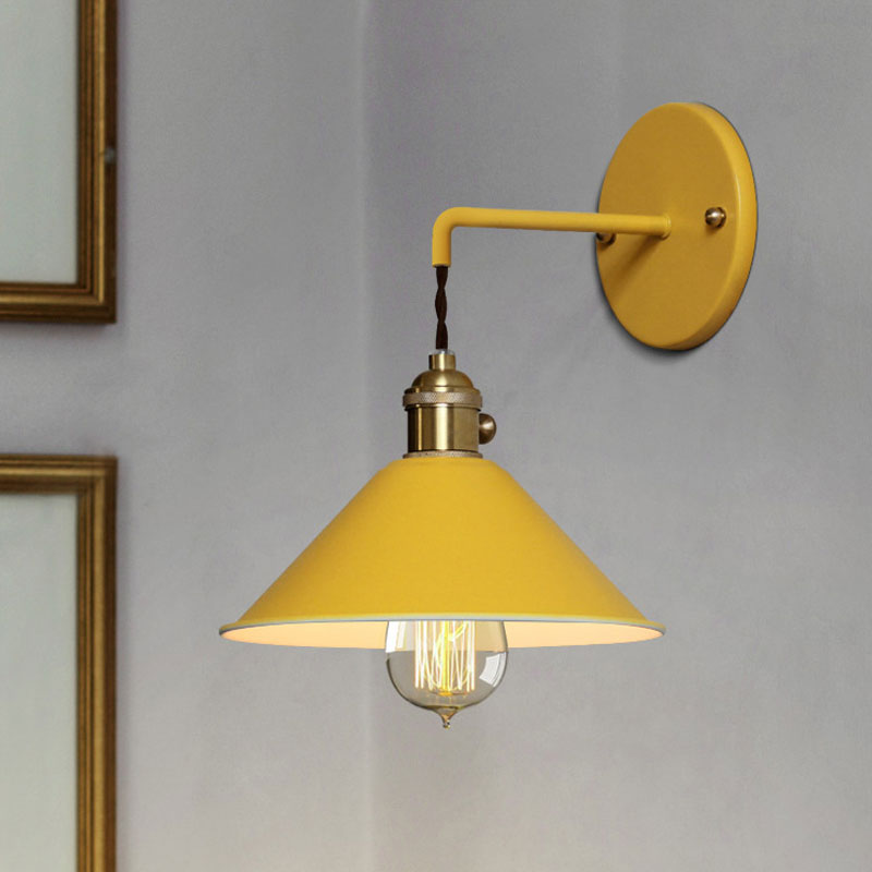 Vintage Farmhouse Colored Metal Wall Lamp