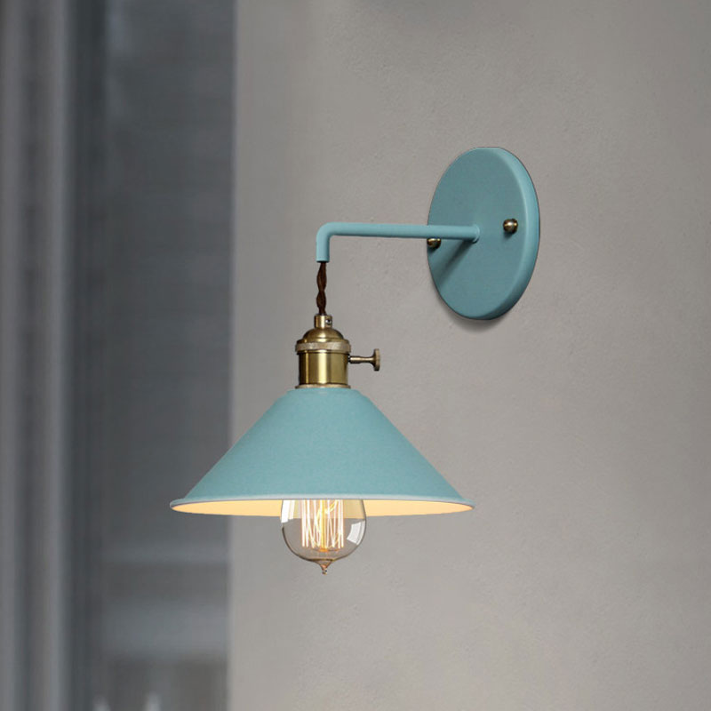 Vintage Farmhouse Colored Metal Wall Lamp