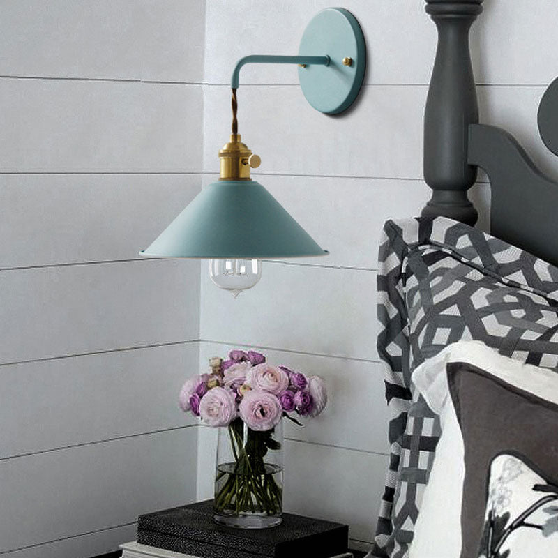 Vintage Farmhouse Colored Metal Wall Lamp