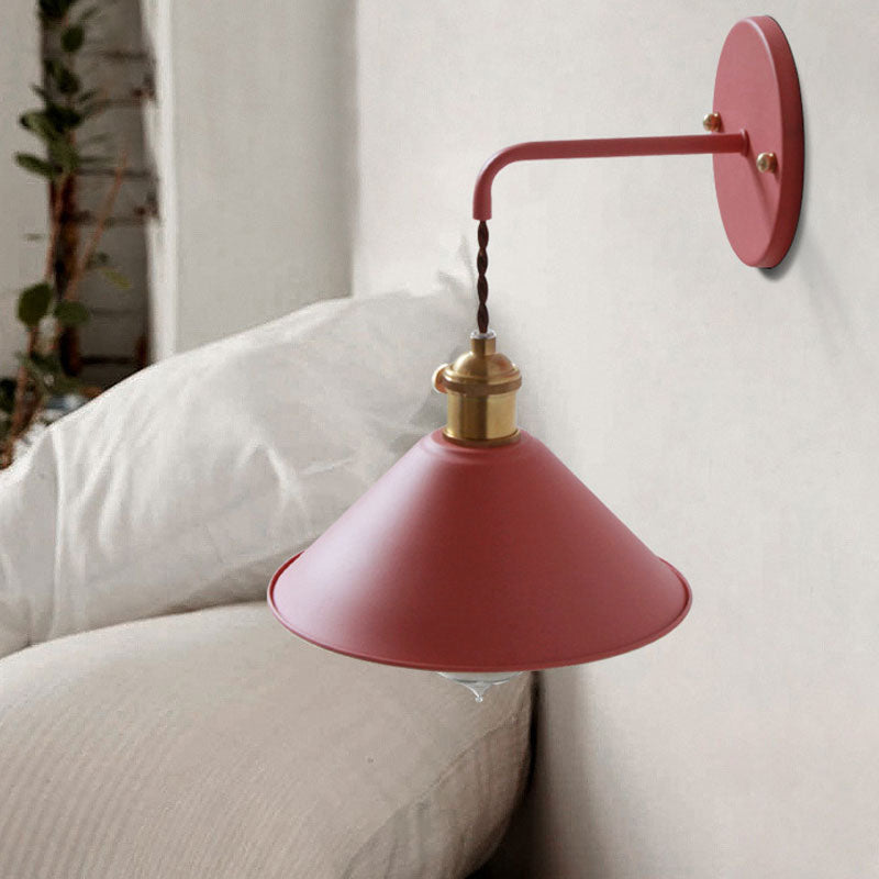 Vintage Farmhouse Colored Metal Wall Lamp
