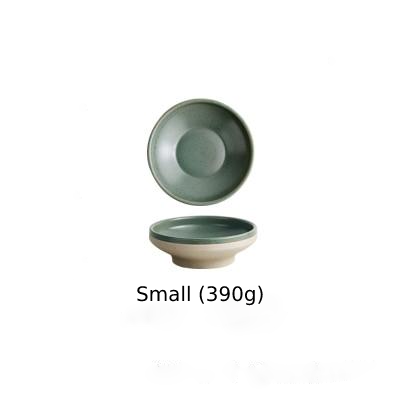 round ceramic green plate and bowl