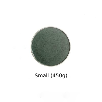 round ceramic green plate and bowl
