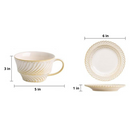 Ceramic Handmade Vintage Leaf Design Cup and Saucer