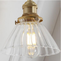 Clear Frosted Glass Copper Finish Pendant Light