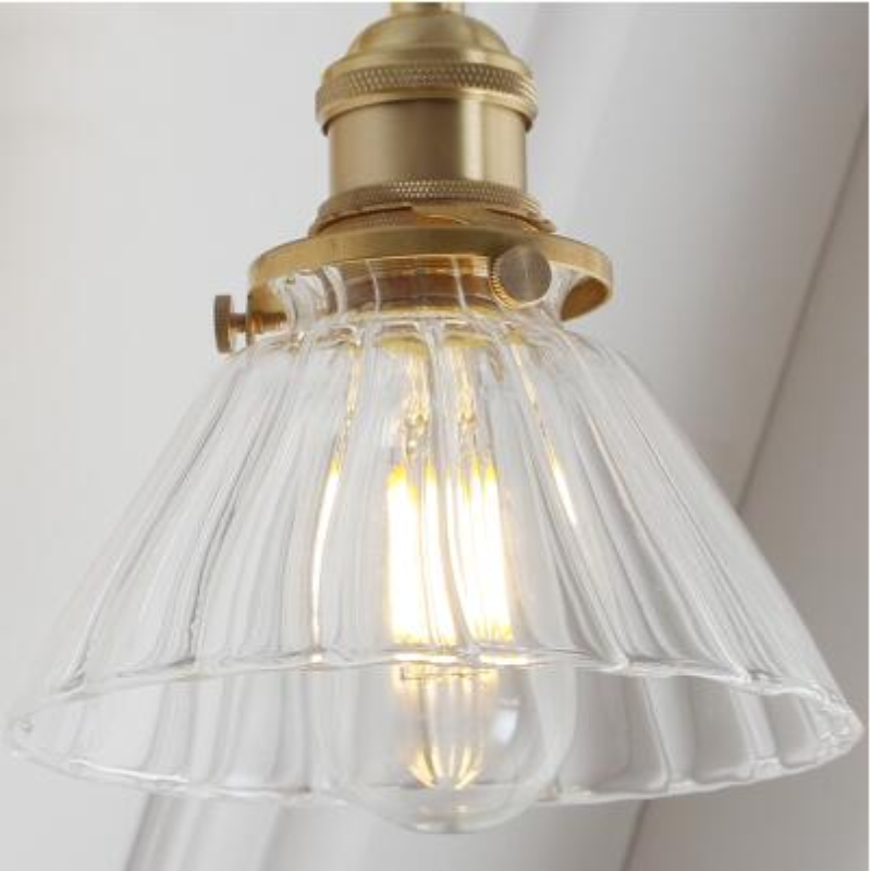 Clear Frosted Glass Copper Finish Pendant Light