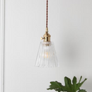 Clear Frosted Glass Copper Finish Pendant Light