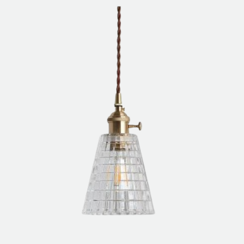 Clear Frosted Glass Copper Finish Pendant Light