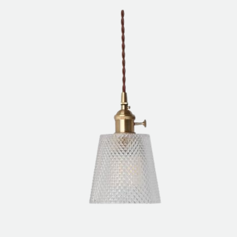 Clear Frosted Glass Copper Finish Pendant Light