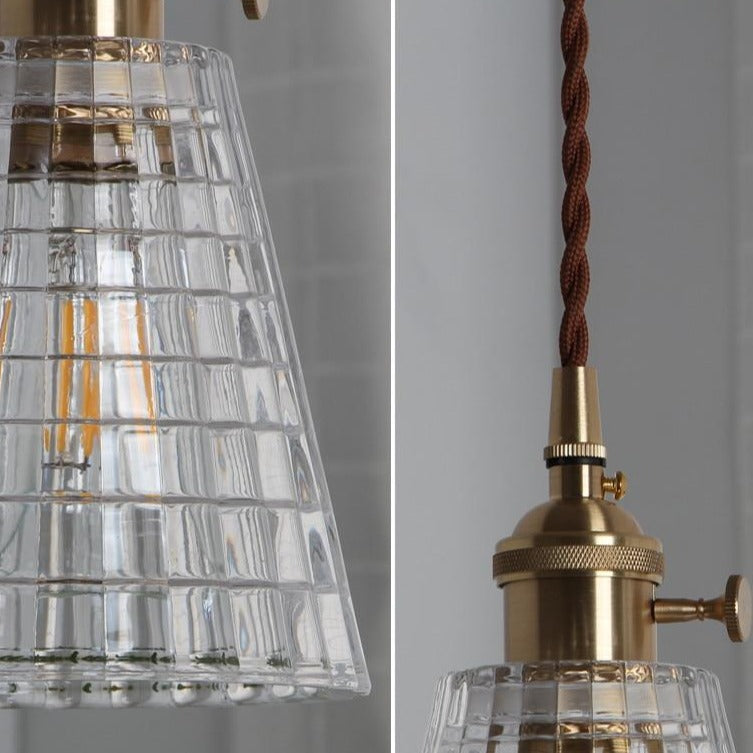 Clear Frosted Glass Copper Finish Pendant Light