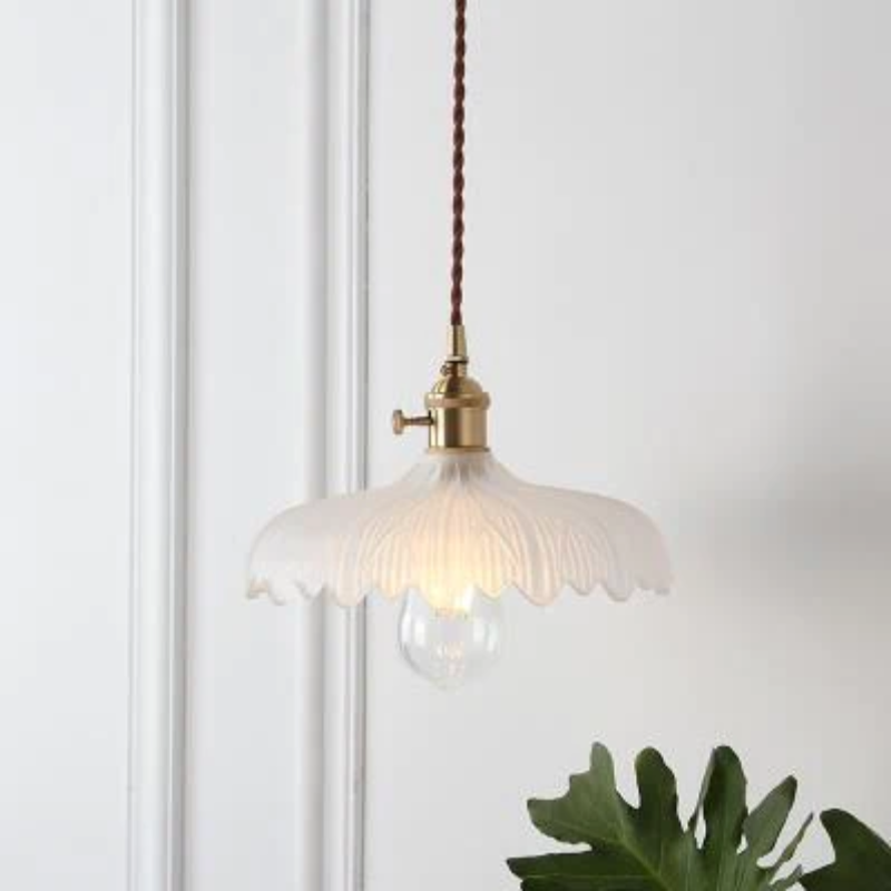 Clear Frosted Glass Copper Finish Pendant Light