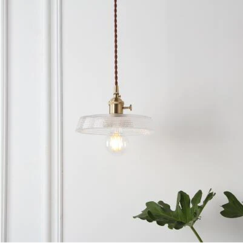 Clear Frosted Glass Copper Finish Pendant Light