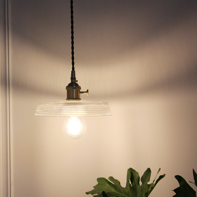 Clear Frosted Glass Copper Finish Pendant Light