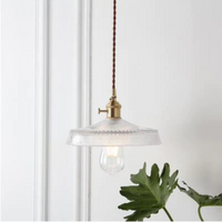 Clear Frosted Glass Copper Finish Pendant Light