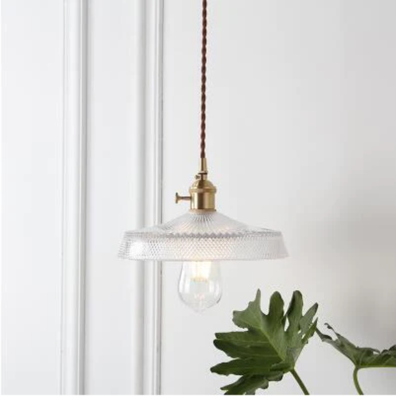 Clear Frosted Glass Copper Finish Pendant Light