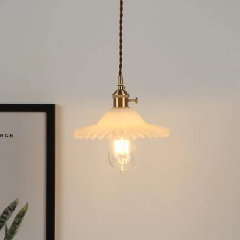 Clear Frosted Glass Copper Finish Pendant Light