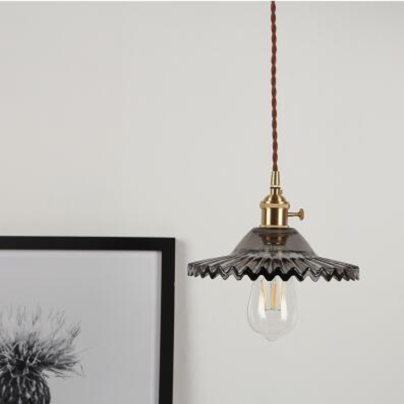 Clear Frosted Glass Copper Finish Pendant Light