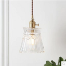 Clear Frosted Glass Copper Finish Pendant Light