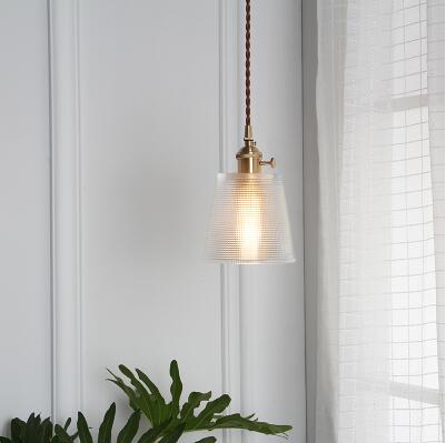 Clear Frosted Glass Copper Finish Pendant Light