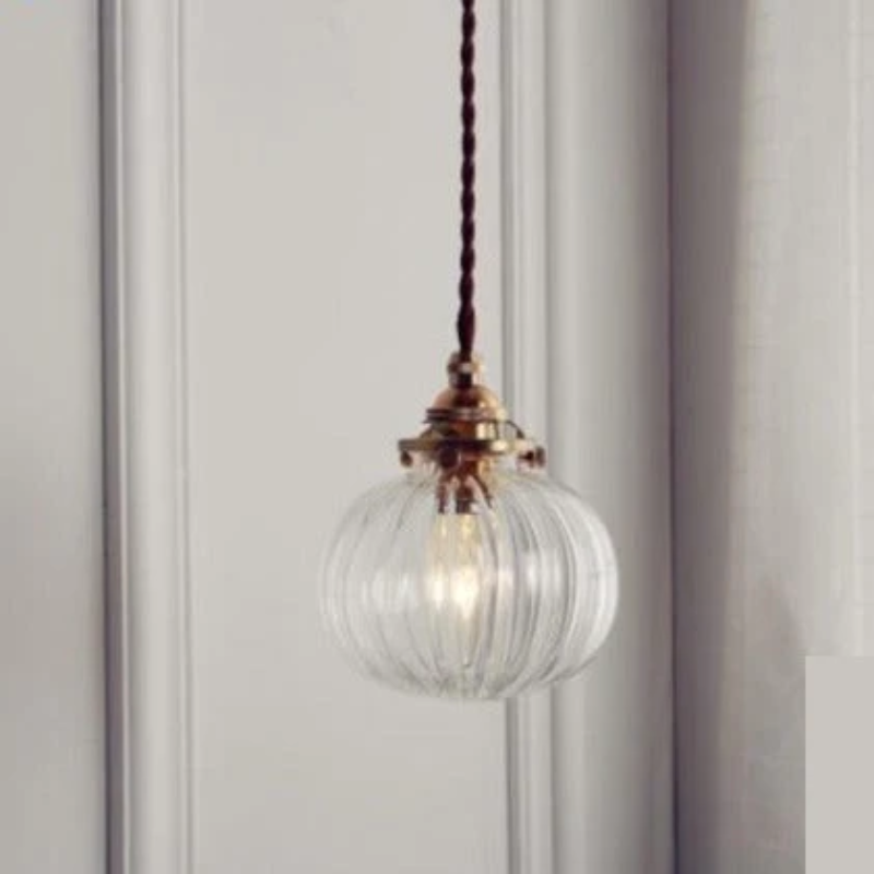 Clear Frosted Glass Copper Finish Pendant Light