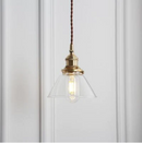 Clear Frosted Glass Copper Finish Pendant Light