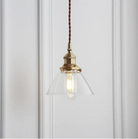 Clear Frosted Glass Copper Finish Pendant Light