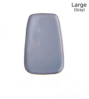 rectangle gold edge trimming gray ceramic serving plates