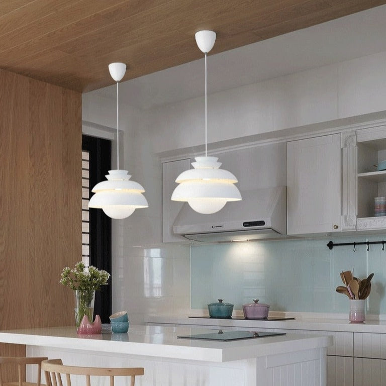 White Aluminum Minimalist Ceiling Lamps 