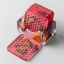 Square Red Encased Pine Textured Coaster