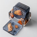Square Gray Encased Pine Textured Coaster