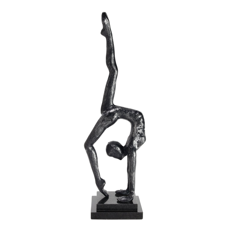Yoga Namaste Pose Art Sculpture Cast Gold Graphite and marble Statue Decor