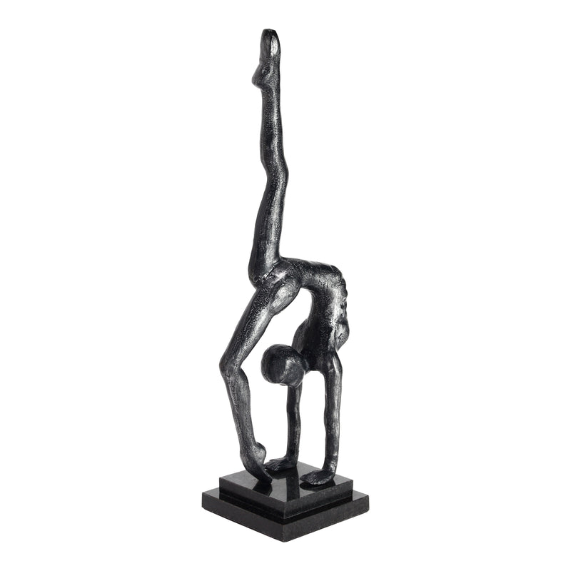 Yoga Namaste Pose Art Sculpture Cast Gold Graphite and marble Statue Decor