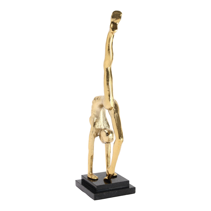 Yoga Namaste Pose Art Sculpture Cast Gold Graphite and marble Statue Decor