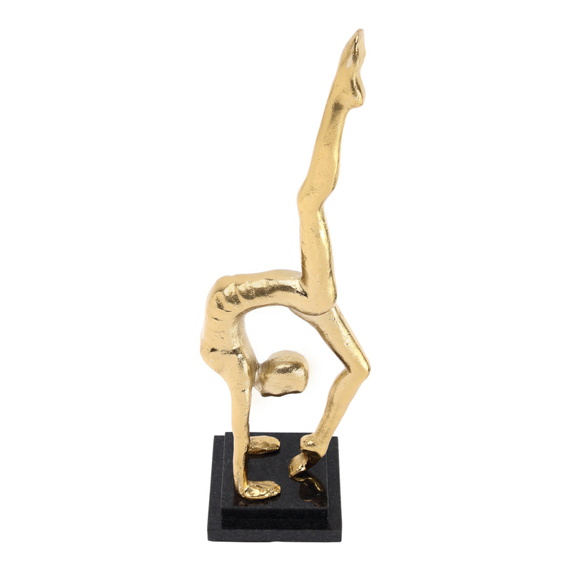 Yoga Namaste Pose Art Sculpture Cast Gold Graphite and marble Statue Decor