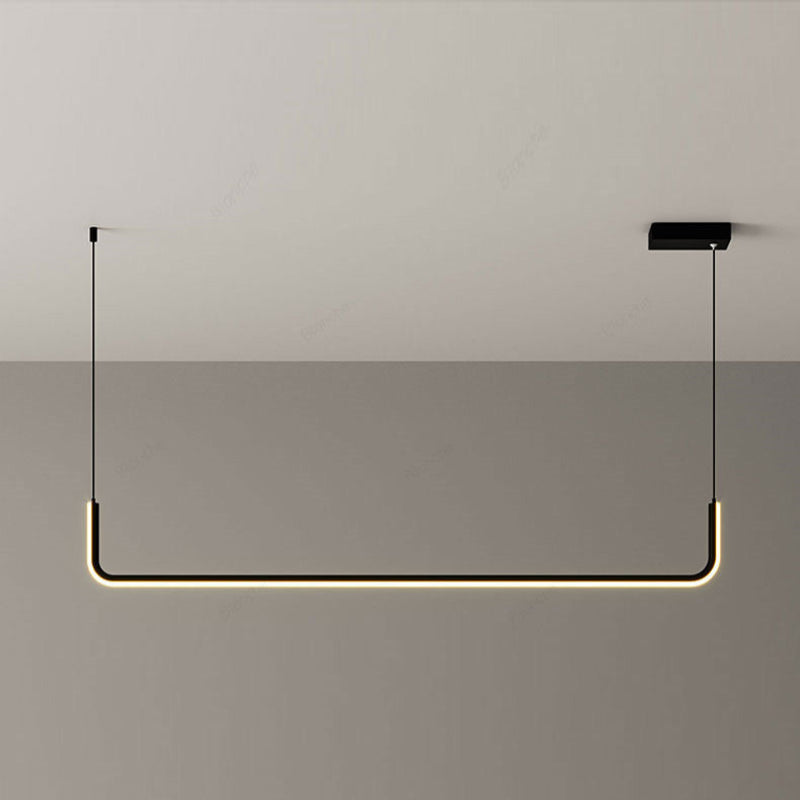brass shadeless adjustable cable length LED hanging light